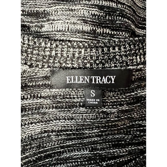 Ellen Tracy Womens Pullover Sweater Black Gray Melange Long Sleeve V Neck S - Picture 11 of 12